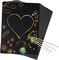 50-Piece Rainbow Scratch Paper Set for Kids – Jumbo 7.5x10” Sheets with 4 Wooden Styluses – Fun DIY Scratch Art for Holidays, Parties & Crafts